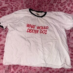 White T-Shirt with Red Text